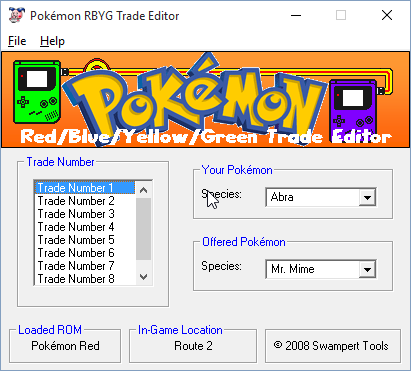  Utilities - Pokémon Red/Blue Trainer Editor