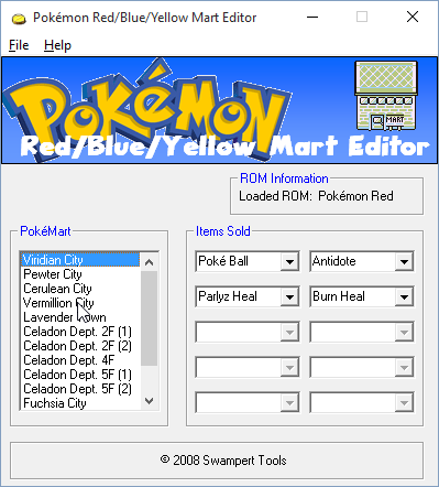  Utilities - Pokémon Red/Blue Trainer Editor