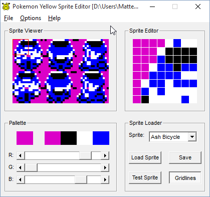 Pokémon Yellow Sprite Editor – Hack Rom Tools